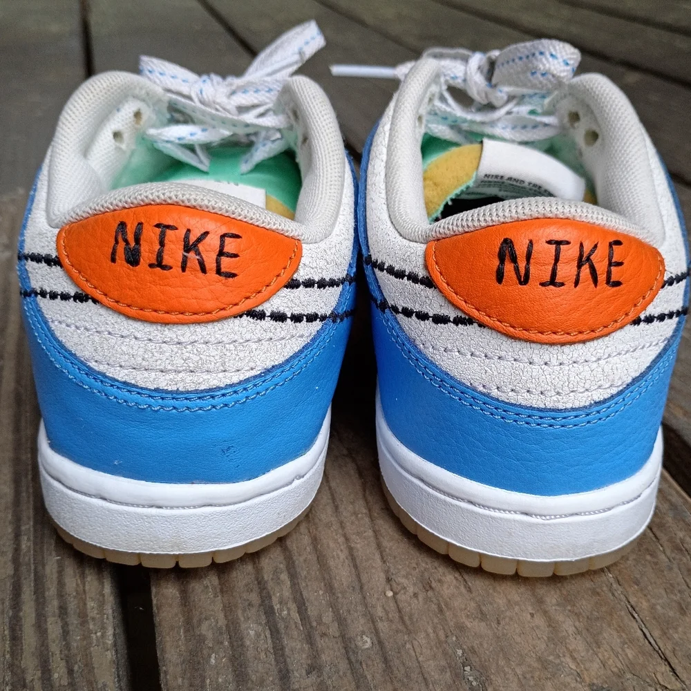 Nike Dunk Low 101 Kids Orange Blue White Sneaker Shoes Size 3Y